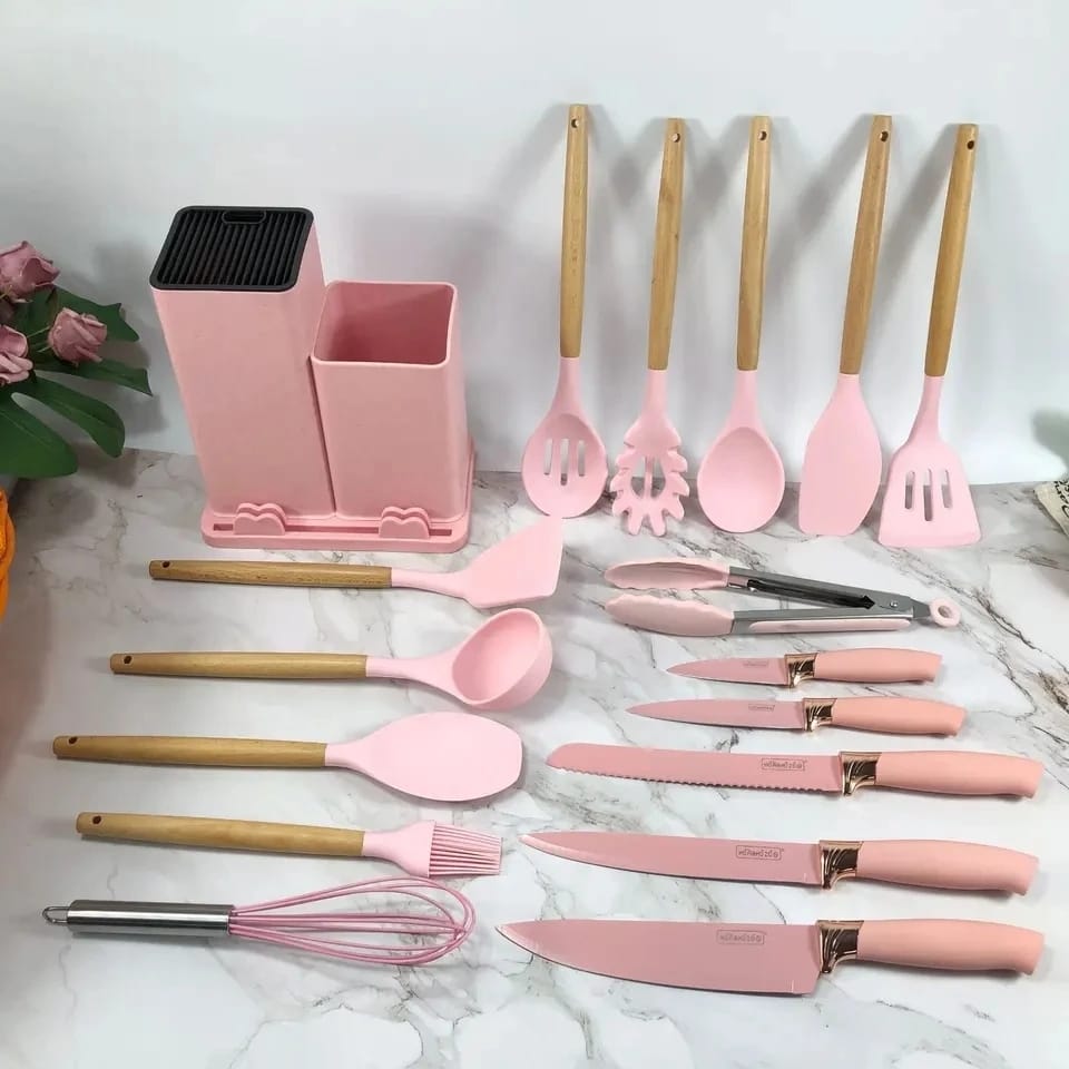 Set Utensilios De Cocina Silicona 19 pc