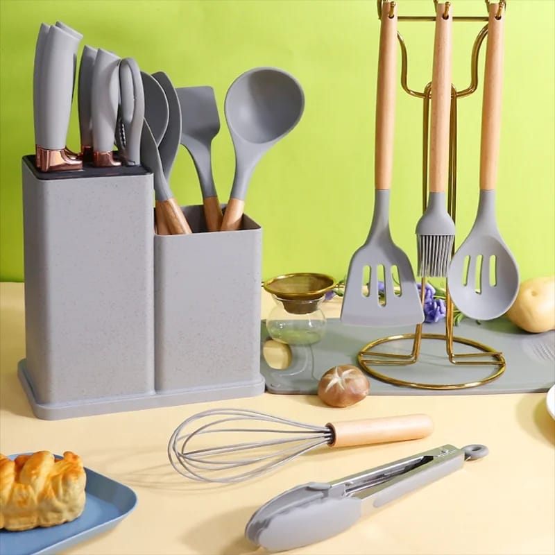 Set Utensilios De Cocina Silicona 19 pc